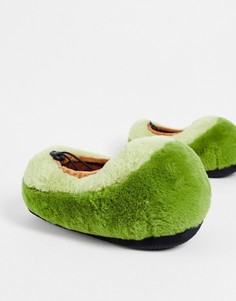 Зеленые тапочки в форме авокадо Topshop-Зеленый цвет