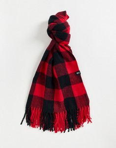 Широкий шарф в клетку "Буффало" в стиле унисекс Reclaimed Vintage Inspired-Красный