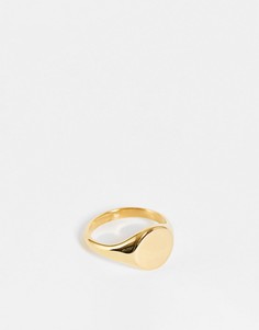 Золотистое кольцо-печатка из нержавеющей стали ASOS DESIGN-Золотистый