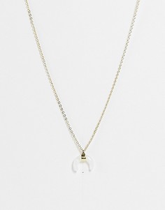 Золотистое ожерелье с подвеской в виде полумесяца из полудрагоценного камня Pieces-Золотистый