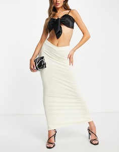 Облегающая юбка макси кремового цвета Missy Empire-Белый Missyempire