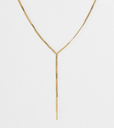 Т-образное ожерелье с позолотой 14 карат ASOS DESIGN Curve-Золотистый