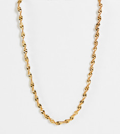 Витое ожерелье-цепочка в винтажном стиле с покрытием из 14-каратного золота ASOS DESIGN-Золотистый