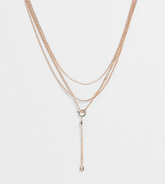 Ярусное ожерелье с дизайном в виде лассо ASOS DESIGN Curve-Золотистый