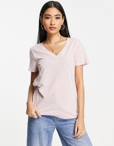 Розовая футболка с V-образным вырезом Madewell-Розовый цвет
