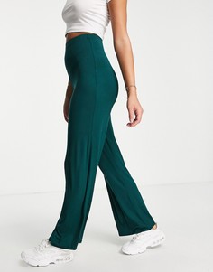 Зеленые широкие брюки с завышенной талией Flounce London-Зеленый цвет