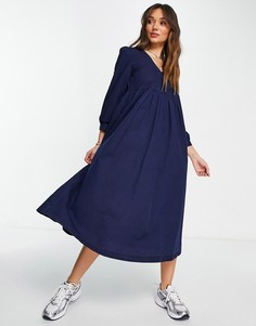 Синее платье макси в стиле бэби-долл Madewell-Черный цвет
