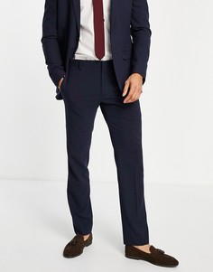 Темно-синие узкие брюки в клетку Ben Sherman-Темно-синий