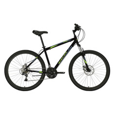 Велосипед BLACK ONE Onix 27.5 D Alloy (2021), горный (взрослый), рама 18", колеса 27.5", черный/зеленый, 15.3кг [hd00000400]