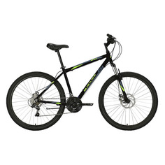 Велосипед BLACK ONE Onix 27.5 D Alloy (2021), горный (взрослый), рама 16", колеса 27.5", черный/зеленый, 15.3кг [hd00000399]