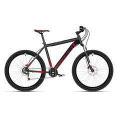 Велосипед STARK Indy 27.1 D (2021), горный (взрослый), рама 18", колеса 27.5", черный/красный, 15.9кг [hd00000032]