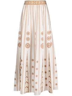 Le Sirenuse юбка макси А-силуэта с вышивкой