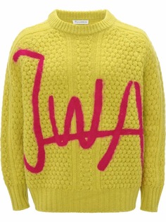 JW Anderson джемпер фактурной вязки с логотипом