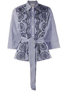 P.A.R.O.S.H. полосатая рубашка с кружевными вставками