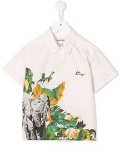 Kenzo Kids рубашка с принтом Elephant