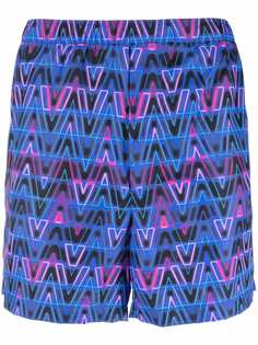 Valentino плавки-шорты с принтом Neon Optical V