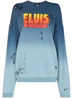 R13 толстовка с эффектом потертости и принтом Elvis