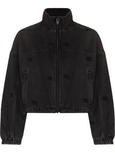 Alexander Wang джинсовая куртка на молнии с вышитым логотипом