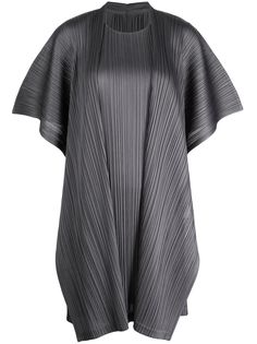 Pleats Please Issey Miyake плиссированное платье мини с объемными плечами