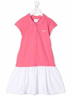 BOSS Kidswear платье в стиле колор-блок с воротником поло
