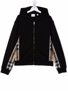 Burberry Kids худи на молнии со вставкой
