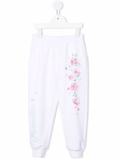 Monnalisa спортивные брюки с цветочным принтом