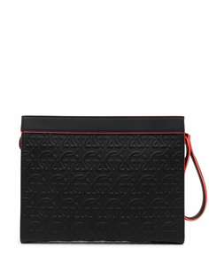 Salvatore Ferragamo клатч с тисненым декором Gancini