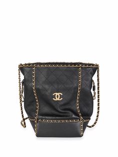 Chanel Pre-Owned стеганая сумка-ведро с логотипом CC