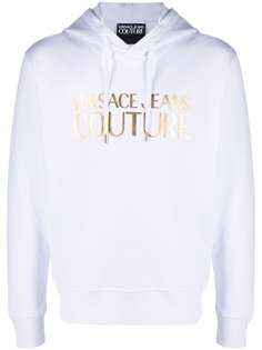 Versace Jeans Couture худи с эффектом металлик и логотипом
