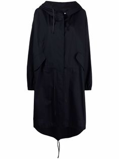 Jil Sander плащ с капюшоном и логотипом
