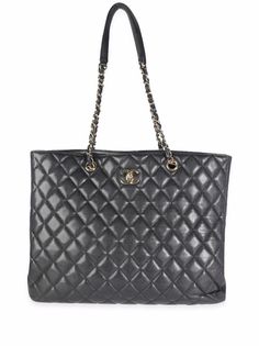 Chanel Pre-Owned стеганая сумка-тоут CC Turnlock