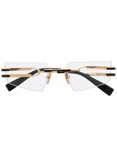 Balmain Eyewear очки в безободковой прямоугольной оправе