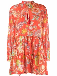 ETRO платье с длинными рукавами и цветочным принтом