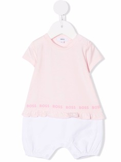 BOSS Kidswear двухцветный комбинезон с логотипом