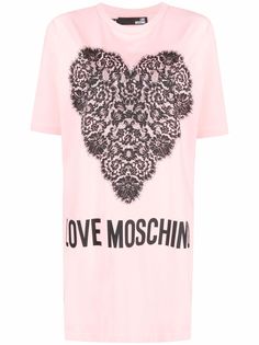 Love Moschino платье-футболка с кружевом