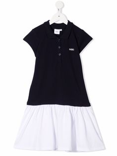 BOSS Kidswear платье с воротником поло и логотипом