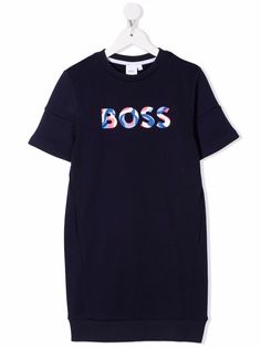 BOSS Kidswear платье-футболка с логотипом