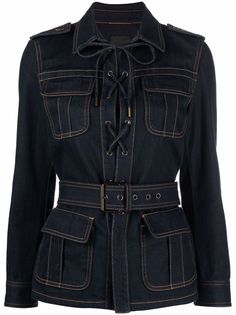 Saint Laurent джинсовая куртка с поясом