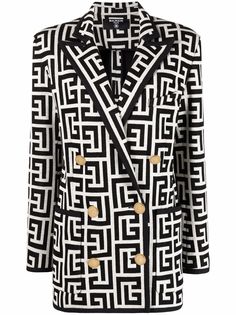 Balmain двубортный блейзер с монограммой