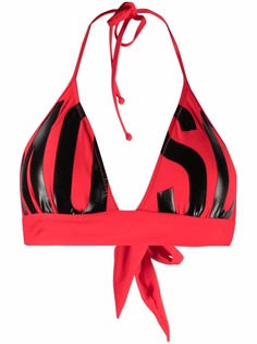 Moschino лиф бикини с треугольными чашками и логотипом