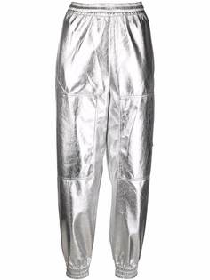 Stella McCartney зауженные спортивные брюки с эффектом металлик