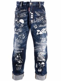 Dsquared2 джинсы с принтом граффити