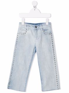 TWINSET Kids широкие джинсы с заклепками