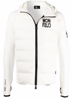 Moncler Grenoble пуховик с капюшоном и логотипом