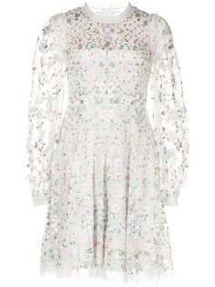 Needle & Thread платье мини Floret с цветочной вышивкой