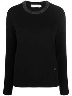 Tory Burch джемпер тонкой вязки с вышитым логотипом