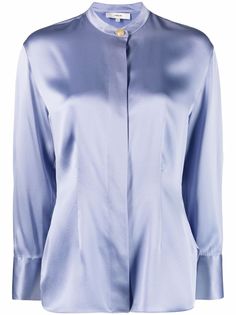 Vince шелковая рубашка с длинными рукавами