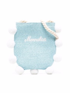 Monnalisa плетеная сумка на плечо с вышитым логотипом