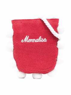 Monnalisa плетеная сумка на плечо с вышитым логотипом