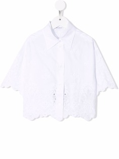 Dolce & Gabbana Kids рубашка с кружевной отделкой